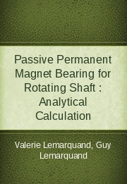 Passive Permanent Magnet Bearing for Rotating Shaft : Analytical Calculation